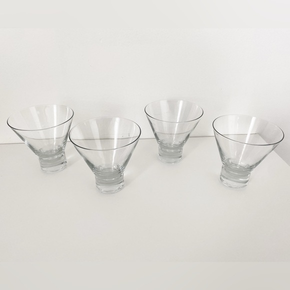 Vintage Midcentury Scandinavian Stemless Martini Glasses - Set of 4 - Picture 4 of 11